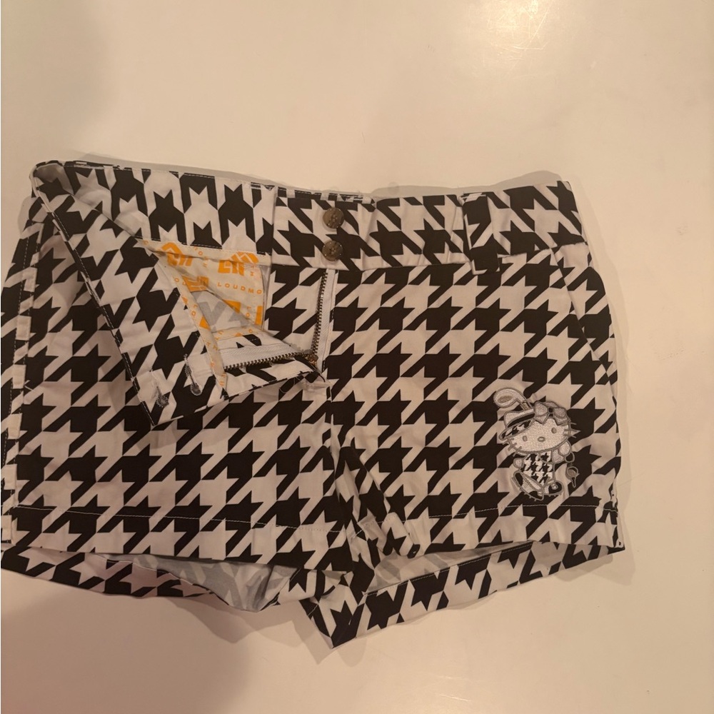 Sanrio High Waist Black and White Houndstooth Shorts - Picture 4 of 8